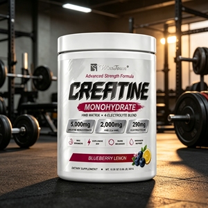 Wins Town OEM Creatina Monohidrato en Polvo 5000mg con Mezcla de Electrolitos HMB Sabor Arándano y Limón para Apoyar la Recuperación y la Fuerza Muscular - Product Image 1
