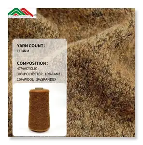 100% misto poliestere acrilico cammello in lana di Mohair con filato di Spandex