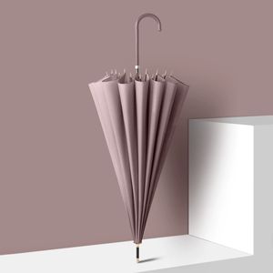 24K 16k poignée incurvée grande taille Double renforcé épaissi robuste cadre en fibre résistant au vent <span class=keywords><strong>parapluie</strong></span> de pluie d'affaires pour hommes - Product Image 6