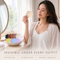 Cache-tétons jetables en satin à motif floral, multicolores, autocollants, pour robes dos nu, vente en gros, OEM, ODM