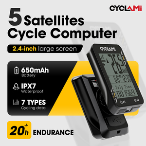 Ordinateur de vélo GPS CYCLAMI BKV-310H pour vélo de route, sans fil, santé, fitness, odomètre avec écran FSTN de 2,4 pouces, étanche IPX6/IPX7 - Product Image 2