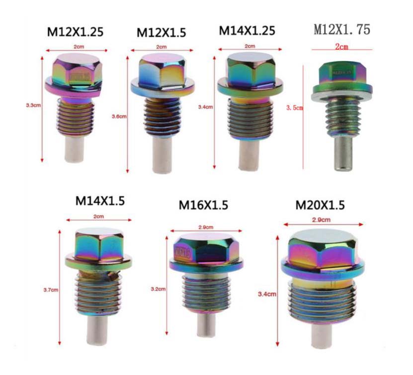 Универсальная модификация титановый отстойник автомобильные аксессуары гайка Магнитная заглушка сковорода для слива масла всасывающий винт полноразмерный неоновый гвоздик