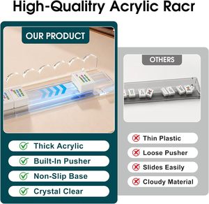 Clear Acrylic Mahjong Tile Rack With Non-Slip Bottom 17.3 Inch Modern Design For Mahjong <b>Game</b> - Product Image 5