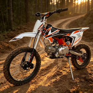 Meilleure moto tout-terrain 125cc d'entrée de gamme pour adolescents et adultes, 2 roues, démarrage électrique par bouton-poussoir, frein à disque hydraulique avant et arrière, sortie d'usine - Product Image 1