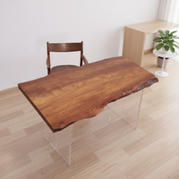 Offre d'usine jaune TALI bois dalle Table à manger Table centrale en bois naturel pour cuisine Restaurant hôtel-pour la maison bureau Villas