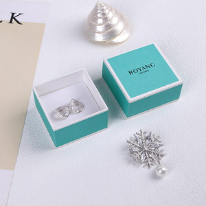 Boîte cadeau de luxe verte pour collier pendentif, emballage de bijoux, avec sac en papier, vente en gros OEM Boyang - Product Image 2