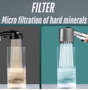 Filtre à eau manuel pour douche domestique, pommeau de douche à charbon actif, buse de pulvérisation en acier inoxydable, installation facile, robinet de salle de bain - Product Image 1