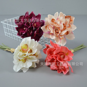Orchidées Cymbidium artificielles Dongchen Crafts, fleurs nouées à la main pour la décoration de la maison et des mariages, 37G - Product Image 2