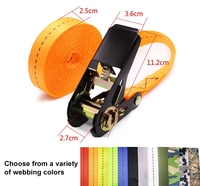 1 "25mm 800kgs Heavy Duty Black E-Coating Cargo Ratchet Buckle Tie Down Larrimage Belt Endless Ratchet Strap