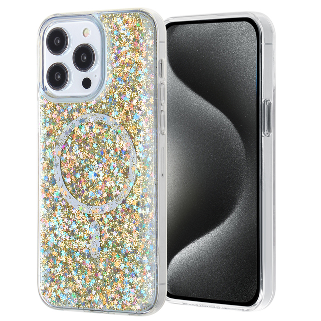 KINGSOUL High-End Magnetism Glitter TPU+PC Magnetic Ring Multi Colors Phone Case 11/12/13/14/15/16 Pro Max for Ins Style