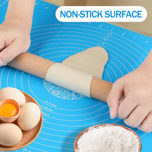 แผ่นรองอบซิลิโคนปลอดสาร BPA ไม่ติดกระทะ สำหรับรีดแป้งทำขนม <span class=keywords><strong>พาย</strong></span> พร้อมขีดบอกขนาด - Product Image 2