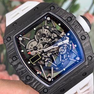 High-quality 3502 ultra-light <b>skeleton</b> <b>automatic</b> <b>watch</b> with white rubber strap, suitable for men's sports and casual mechanical - Product Image 2