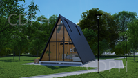 Villa à cadre Maison Conteneur Petites Maisons Triangulaires Modulaire Casas Prefabricadas Triangle Toit Préfabriqué Acier Villa Moderne de Luxe