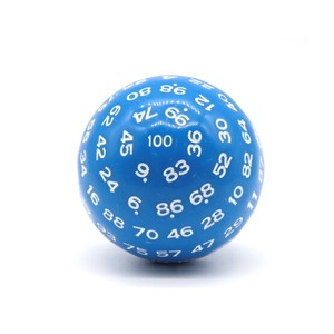 HS 100 faces en plastique dés D100 boule sphérique en rouge bleu vert violet jaune noir et blanc prune couleurs pour l'utilisation du jeu - Product Image 4
