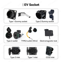 Nouvelle prise factice EV conforme CE RoHS, Schuko 3 phases, IEC 62196 Type 2, connecteur EV en ABS, industriel, IP54, Evtaurus, usage domestique/commercial