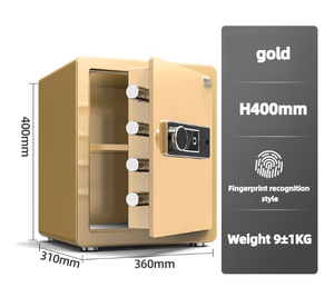 H40cm aleación de acero electrónico biométrico Reconocimiento de huellas dactilares ignífugo antirrobo caja de efectivo caja fuerte para recepción de Hotel - Product Image 4