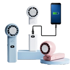 Ventilateur de poche rechargeable avec logo personnalisé, 4000 mAh, mini ventilateur de refroidissement portable avec batterie externe pour les voyages, la maison et le bureau - Product Image 1