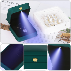 Crown Slim Waist LED Light Spray Paint Bead Treasure <b>Box</b> Necklace Pendant Bracelet <b>Ring</b> <b>Box</b> Velvet Packaging <b>Box</b> Wholesale - Product Image 3