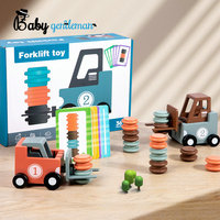 Jeu d'empilage en bois en gros avec disques colorés et cartes de défi pour enfants Z04657A