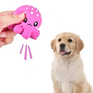 Jouet à mâcher pour chien en caoutchouc, animaux marins mignons (poulpe, <span class=keywords><strong>requin</strong></span>, poisson-bouffon), couineur, pour le nettoyage des <span class=keywords><strong>dents</strong></span> et le jeu interactif - Product Image 3