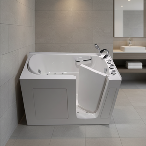 <span class=keywords><strong>Baignoire</strong></span>-<span class=keywords><strong>douche</strong></span> combinée en acrylique avec fonction massage, design autoportant et drain central - Product Image 4
