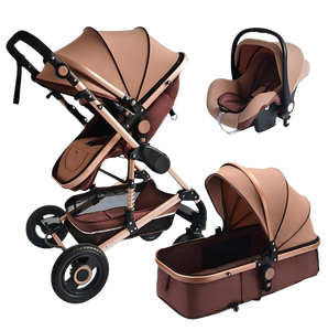 カーシート付きスリーインワンベビーカーは、座って横になり、快適で衝撃を吸収し、景観の良い双方向デザインベビーカー - Product Image 4