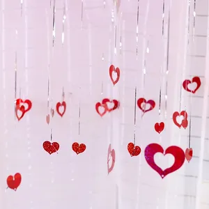 100 pcs/lot rouge coeur Laser paillettes pluie ballon pendentif romantique salle de mariage fête d'anniversaire décoration ballon accessoires