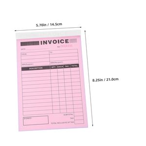 Carnet de factures personnalisé avec logo, format A5, papier autocopiant, 5,5 x 8,5 pouces, carnet de commandes d'achat, 5-9/16 x 8-7/16 pouces, carnet de commandes de vente - Product Image 3