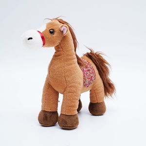 Simpatico cavallo giocattolo di peluche marrone realizzato in materiale morbido amichevole squisito giocattolo di peluche cavallo con criniera realistica regalo ideale per i bambini - Product Image 1
