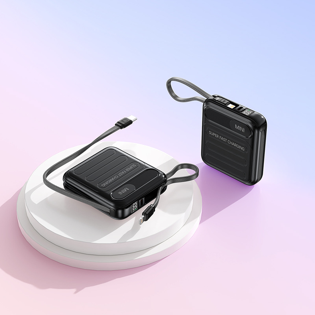 2026 Latest Mini PD22.5W Power Banks With Nylon Cable Super Charging 10000mAh Portable Battery Charger Powerbank