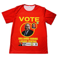 T-shirt promotionnel publicitaire à col rond pour présidentielles, entièrement sublimé, avec prix de gros