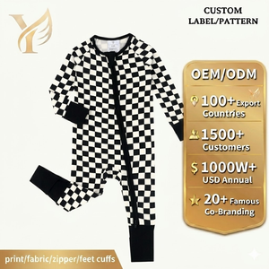 Pijamas de Bambú Personalizados de Manga Larga, Producción Rápida <span class=keywords><strong>a</strong></span> Precios de Mayoreo, Mameluco con Cierre para Bebés de 9 <span class=keywords><strong>a</strong></span> 12 <span class=keywords><strong>Meses</strong></span>, Ropa para Niñas - Product Image 2