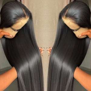 Perruques Lace Front en Cheveux Naturels Vietnamiens Bruts Super Double Drawn Lisses Comme des Baguettes, Perruques en Cheveux Humains Simple Drawn de Haute Qualité pour Femmes Noires - Product Image 2