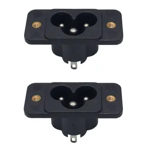 Leci 250v 6a 3 pin c6 ac inlet screw mounting sockets