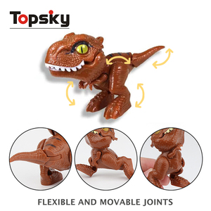 Jouet interactif en plastique amusant, dinosaure de dessin animé, simulation de morsure de doigt, articulé et mobile, pour enfants et garçons, nouveauté, jouet farfelu - Product Image 3