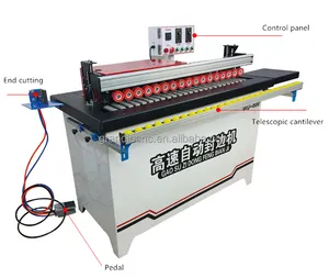 Máquina de prensa de bandas de borde de tablero circular pequeña portátil ajustable por velocidad