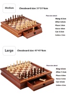 Échiquier magnétique en bois massif de haute qualité RUNAN, échiquier en bois d'érable, boîte à échecs en cuir, design personnalisable, échecs éducatifs unisexes