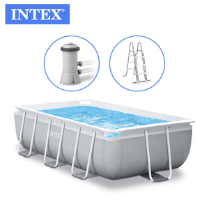 <span class=keywords><strong>Intex</strong></span> 26788 <span class=keywords><strong>Set</strong></span> piscina rettangolare originale con struttura in metallo piscina fuori terra in alluminio piscina con struttura in acciaio per esterni - Product Image 5