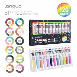 Ensemble de stylos à bille multicolores 0,8 mm rétractables, encre arc-en-ciel pour une écriture fluide, pour étudiants, école, bureau, <span class=keywords><strong>dessin</strong></span>, 120 couleurs - Product Image 4