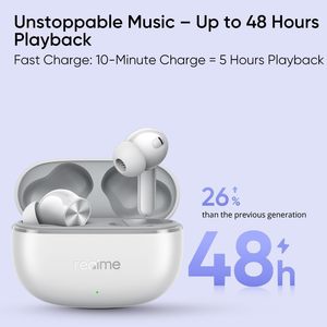 Audífonos Intrauditivos Realme <span class=keywords><strong>Buds</strong></span> T200 <span class=keywords><strong>Lite</strong></span> con <span class=keywords><strong>4</strong></span> Micrófonos, Cancelación de Ruido AI ENC para Llamadas, 48 Horas de Reproducción Total, Carga Rápida, Baja Latencia para Juegos - Product Image 4
