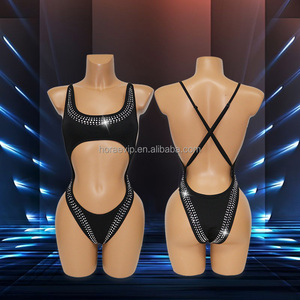 S739 أنماط جديدة زي البودي سوت المثير بالراين اللامع لرقصات الإثارة - Product Image 5