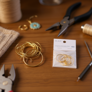 Aros Metálicos Dorados Ilan de 25 mm, Clásicos y Duraderos, Accesorios para la Fabricación de Joyería - Product Image 2
