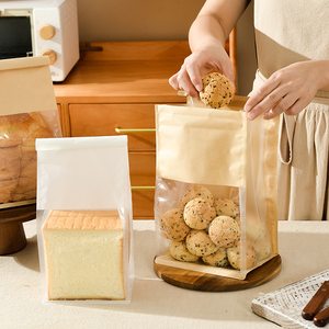 Bolsa de Papel para Tostadas con Diseño Personalizado OEM ODM, Bolsa de <span class=keywords><strong>Pan</strong></span> <span class=keywords><strong>Blanco</strong></span> para Hornear Galletas, Embalaje de Plástico Antigrasa para <span class=keywords><strong>Pan</strong></span> con Cierre de Alambre - Product Image 4