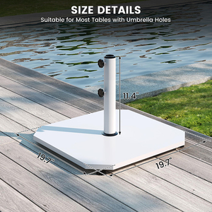 Jh-mech trắng mặt trời Ô tấm cơ sở lâu dài 19.7x19.7x13.8 inch thép không gỉ ô đứng ngoài trời cơ sở - Product Image 2