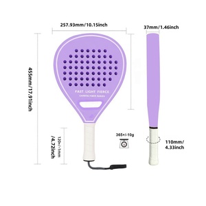 Raquette de <span class=keywords><strong>padel</strong></span> en fibre de carbone de la série Macaron haute performance, rose et blanche, noyau en mousse EVA pour femmes - Product Image 5