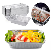 10, 20 ou 50 pièces – Barquettes alimentaires rectangulaires jetables en aluminium de qualité alimentaire, moules à pain en aluminium argentés avec couvercles