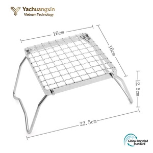 Parrilla Portátil de Acero Inoxidable para Camping, Soporte de Malla para Barbacoa al Aire Libre, Diseño Triangular Plegable - Product Image 4
