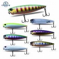 CHEERY Factory Sales Leurre flottant en plastique ABS 66mm 55g, Micro leurre dur artificiel style japonais, Leurre de surface Zigzag Dog