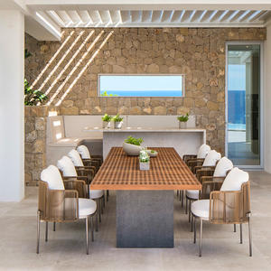 Manufacturers Wholesale Outdoor Terrace <strong>Teak</strong> <strong>Dining</strong> <strong>Table</strong> and Chairs Set 8-person Outdoor <strong>Dining</strong> <strong>Table</strong> and Chairs Set - Product Image 2