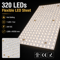 Panel de Luz LED UL ETL Fácil de Instalar, 320 LED, Corte por LED, 24v, Lámina de Luz LED Flexible y Cortable para Cajas de Luz y Encimeras